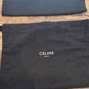 Celine Black and Gold Logo Bag